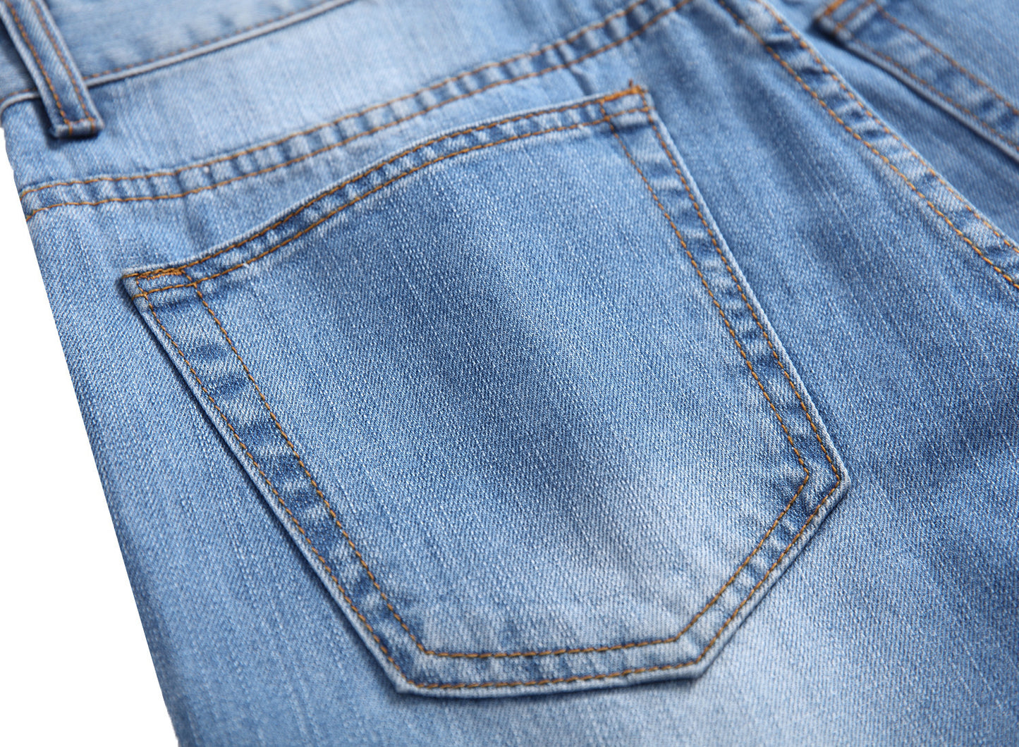 Ripped Straight Denim Trousers For Men