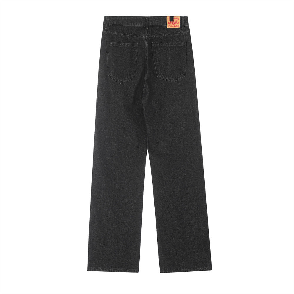 Denim Straight-leg Trousers Men And Women