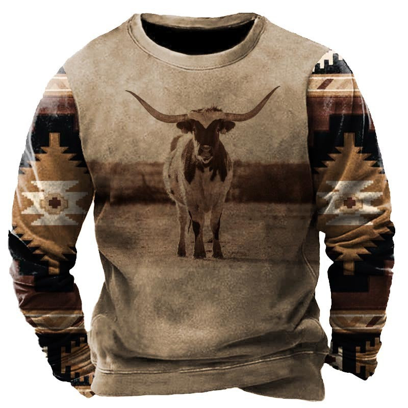 Crewneck Sweater Vintage Print Men