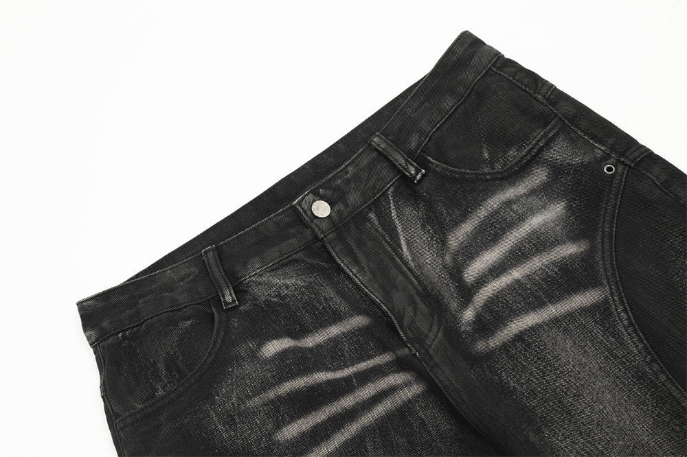 Fashion Stitching Straight Loose Trousers Men