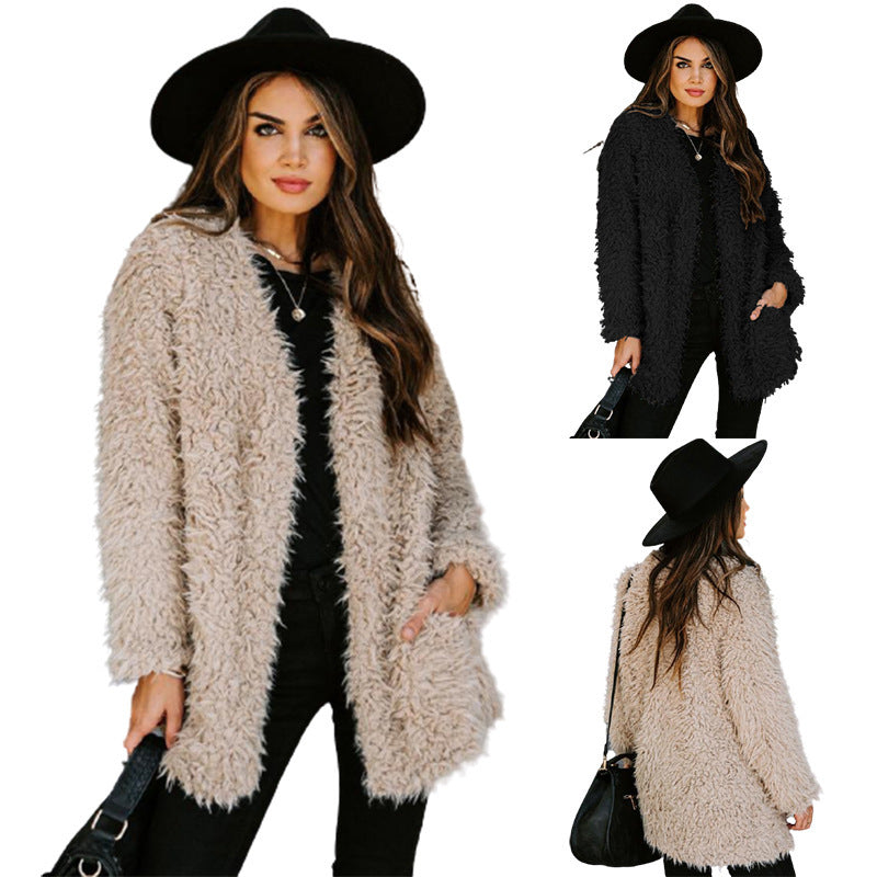 Woolen Yarn Autumn Winter Coat Coat For Women