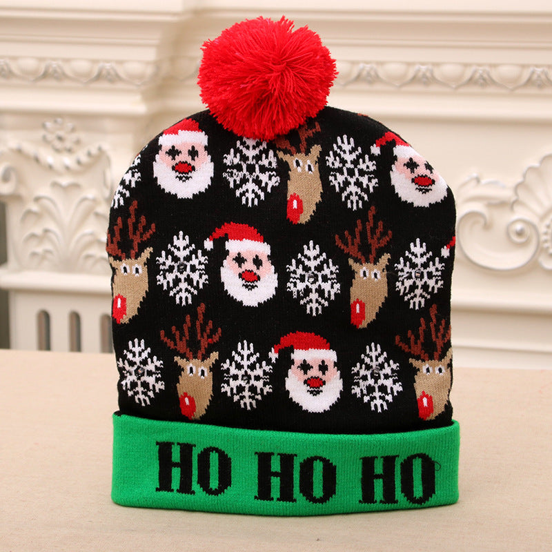 Colorful Glowing Knitted Hat Christmas Hat