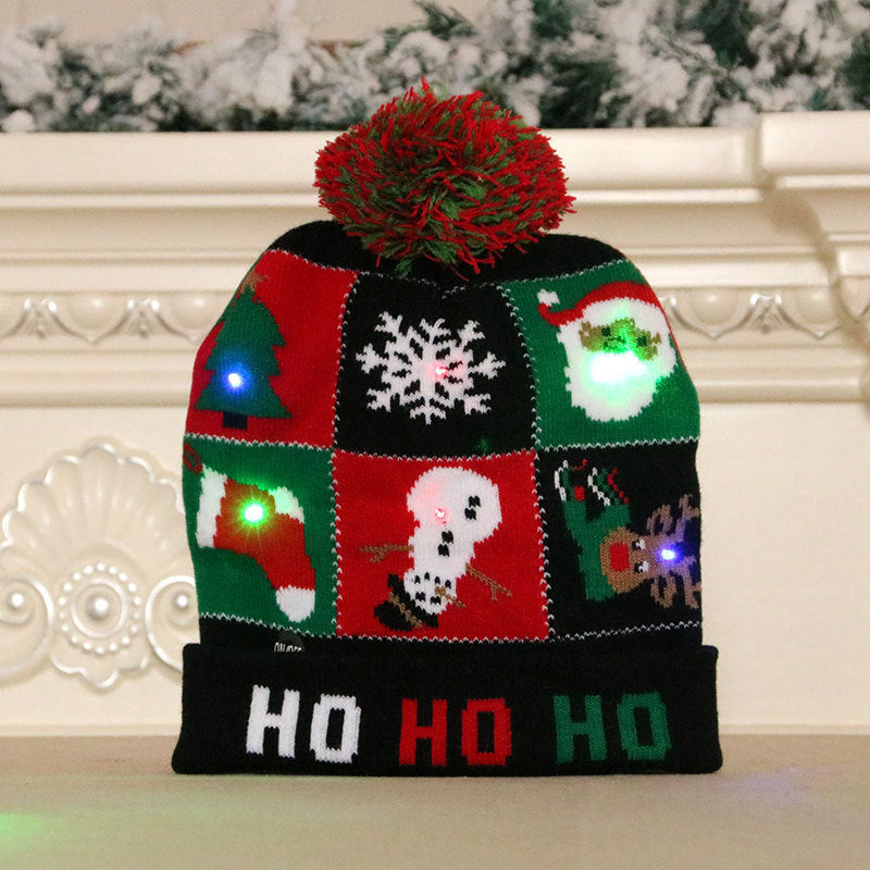 Colorful Glowing Knitted Hat Christmas Hat