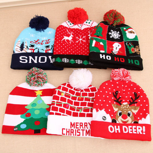 Colorful Glowing Knitted Hat Christmas Hat