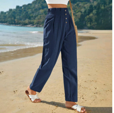 Casual High Waist Trousers For Women